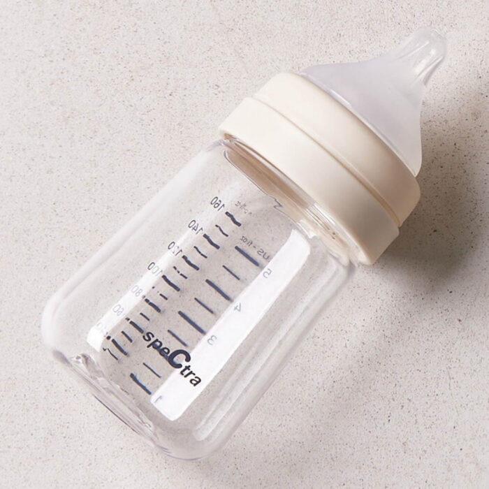 Biberon PA anticolici premium cu tetina S (160 ml) - Crem - imagine 2