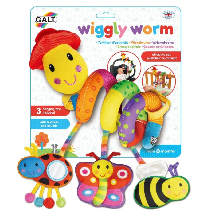 Jucarie pentru patut si carucior Wiggly Worm - imagine 1